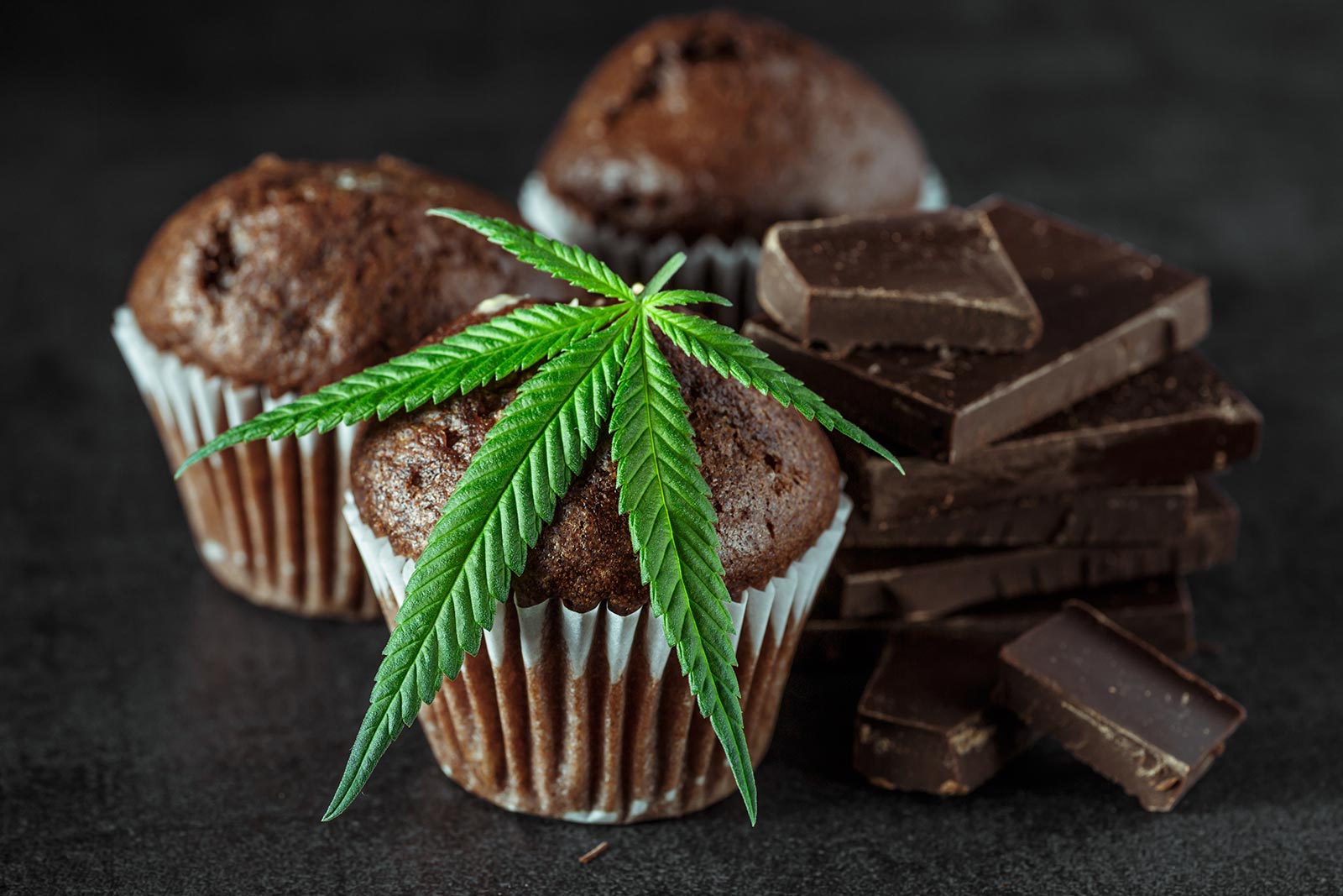 gâteaux au chocolat et CBD