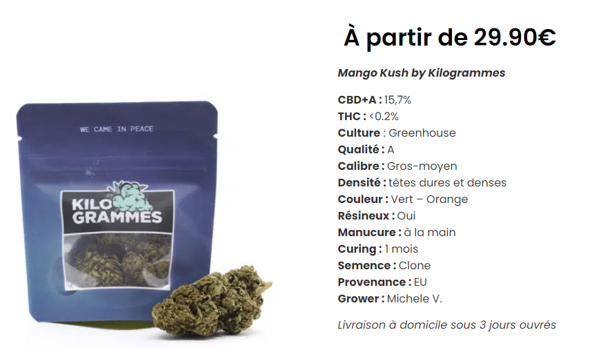 mango kush fleur de cbd