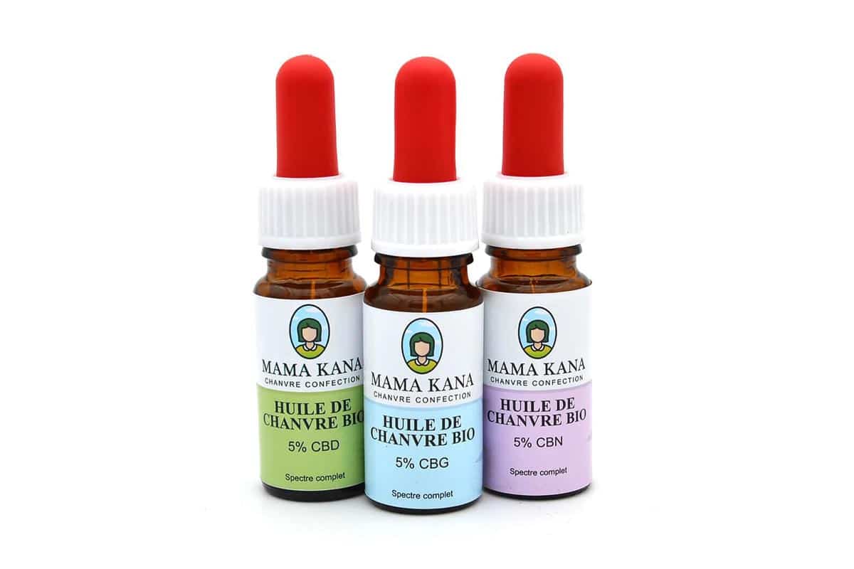 pack d'huiles de chanvre bio cbd par Mama Kana